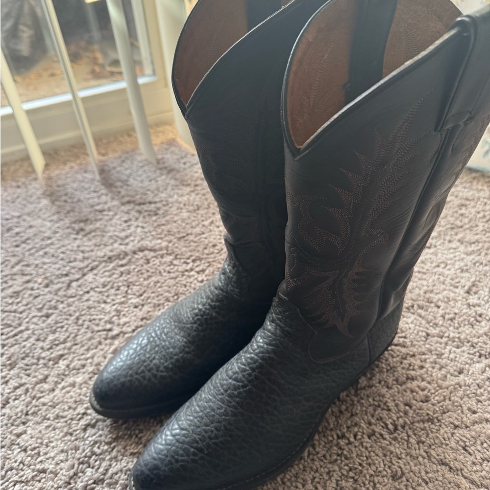 Tony Lama Black Western Cowboy Boots